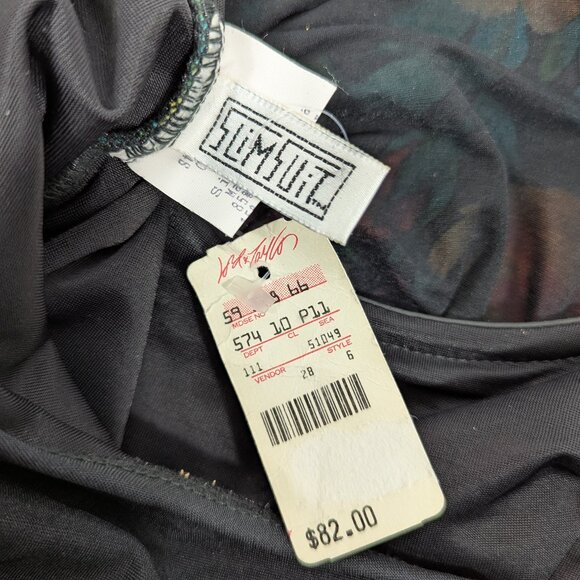 NWT Vintage Slimsuit Floral Black Crossover Slimming One Piece Bathing Suit 22W - Picture 4 of 7